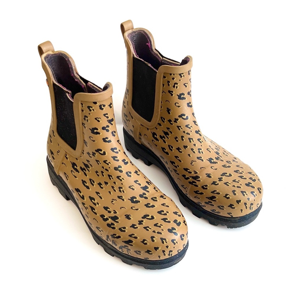 Bogs Laurel Chelsea CT Waterproof Safety Toe Boots Leopard